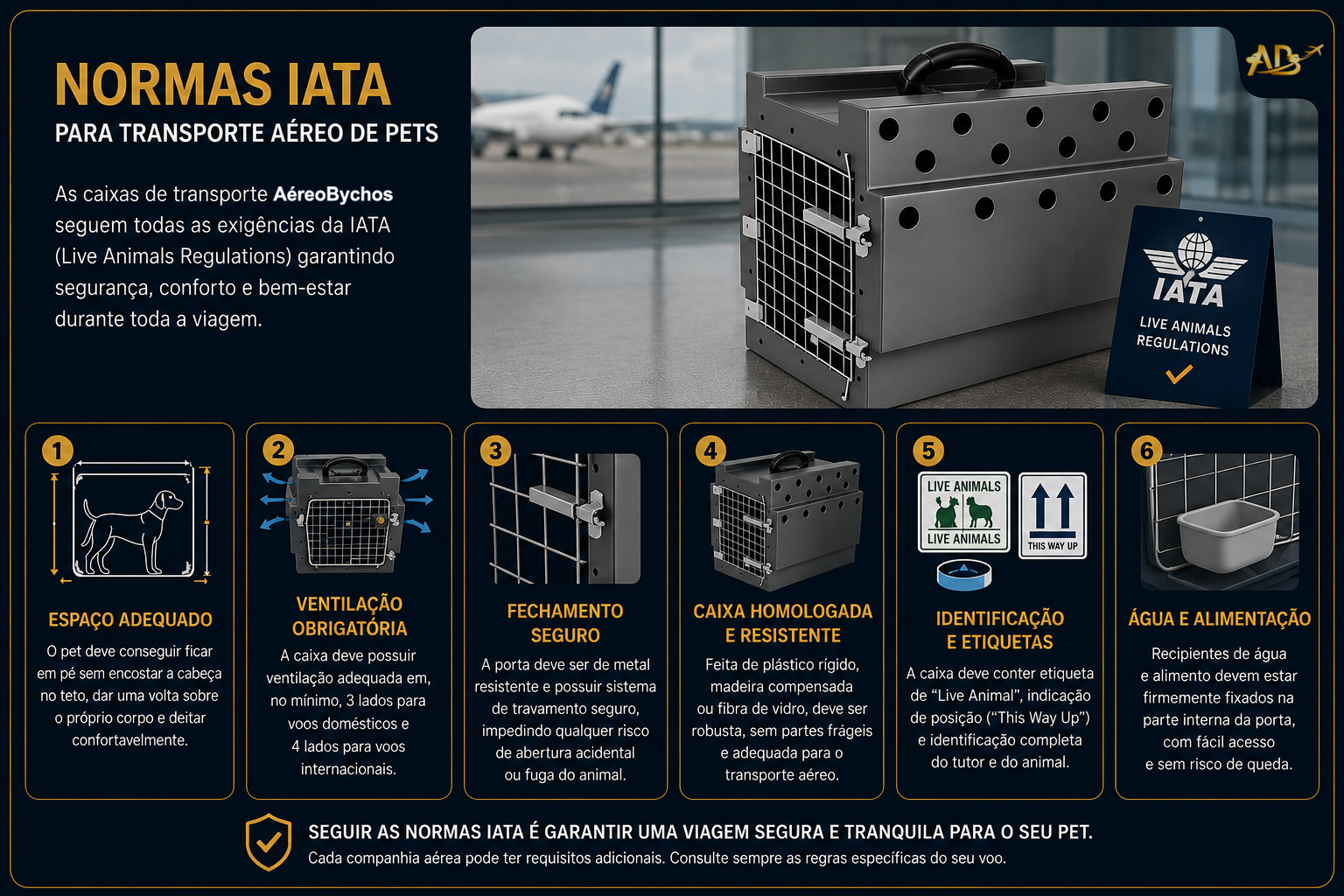 Normas IATA para transporte aéreo de pets